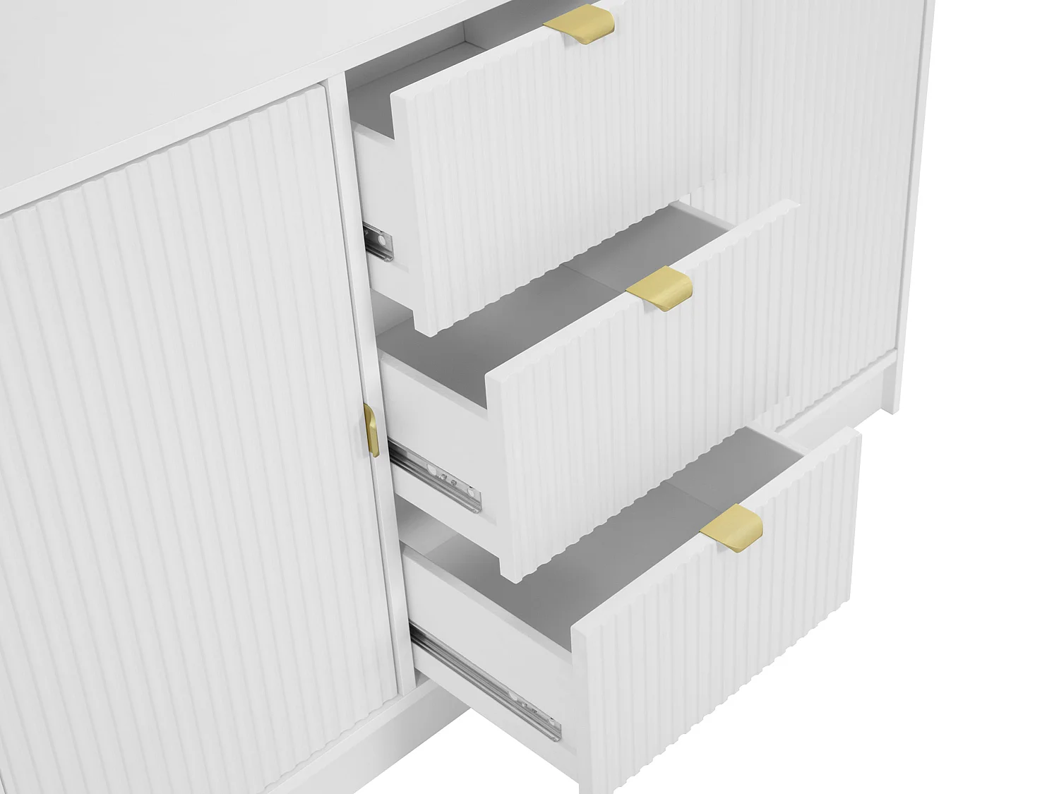 Cómoda Comfivo Larmire 101, Negro, Con cajones y puertas, 75x118x40cm