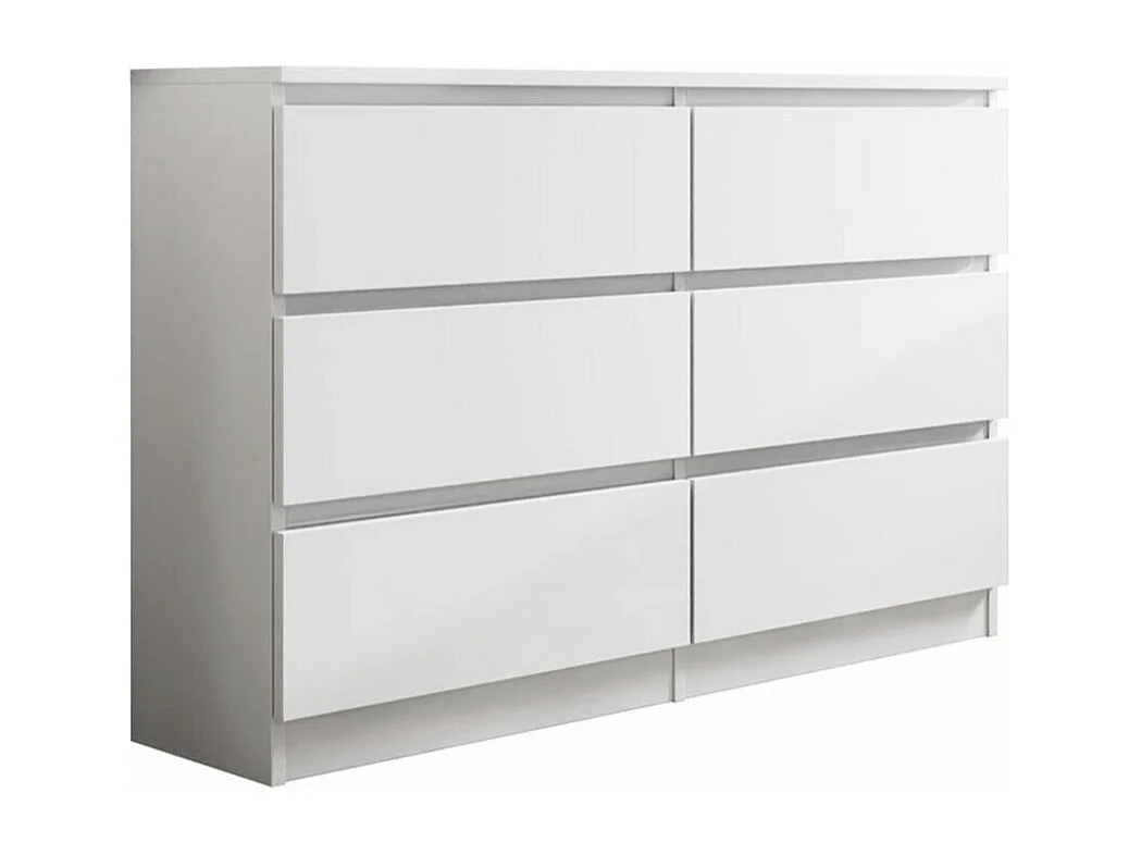 Commode Comfivo 186, Blanc, Avec tiroirs, Nombre de tiroirs: 6, 77x120x30cm