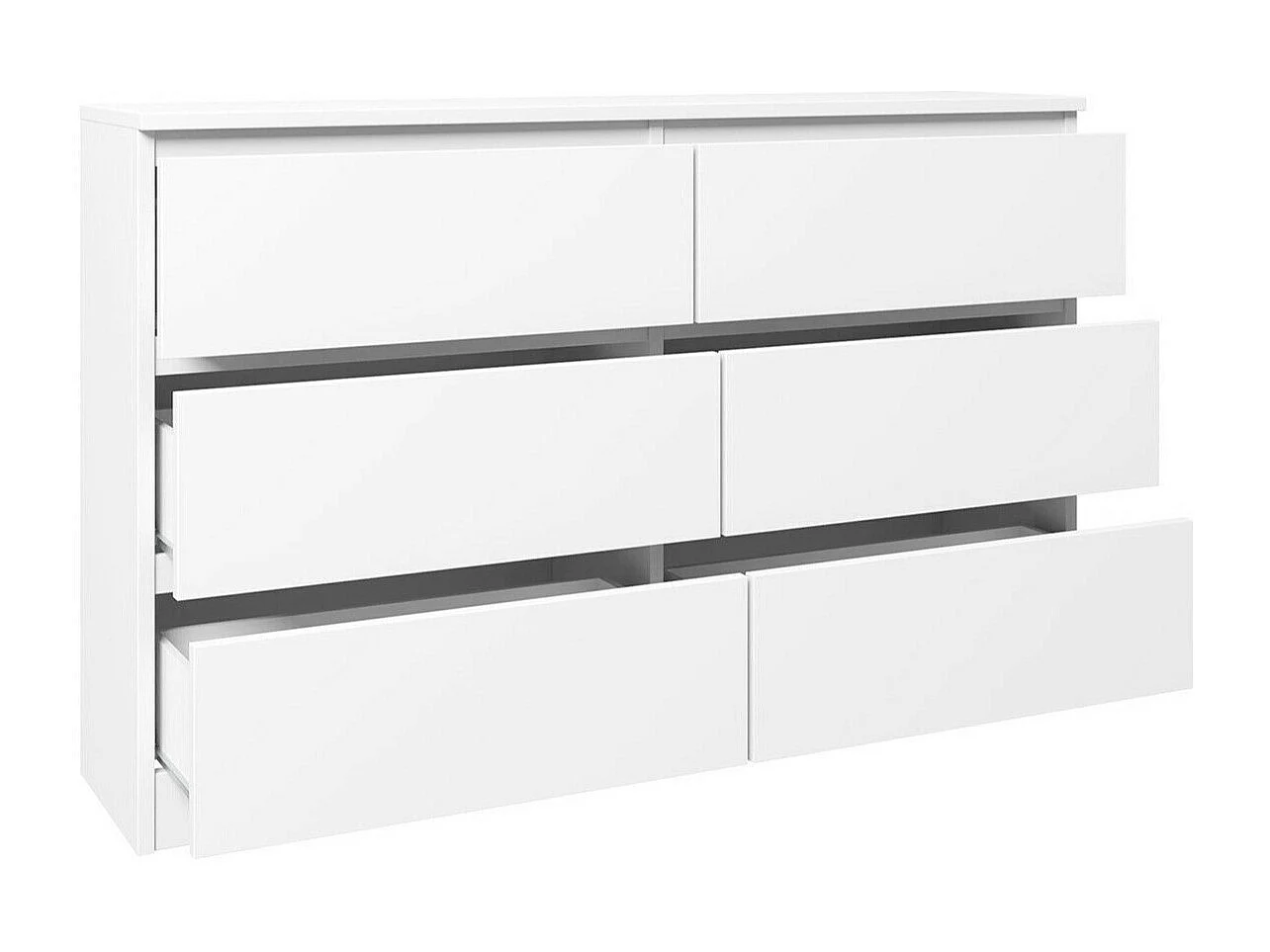 Commode Comfivo 186, Blanc, Avec tiroirs, Nombre de tiroirs: 6, 77x120x30cm