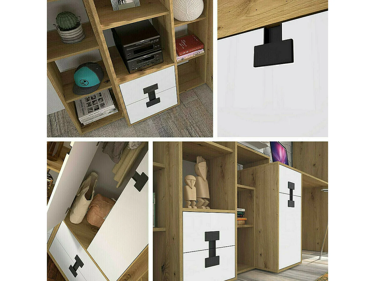 Cómoda Florevi 103, Com gavetas e portas, Número de gavetas: 4