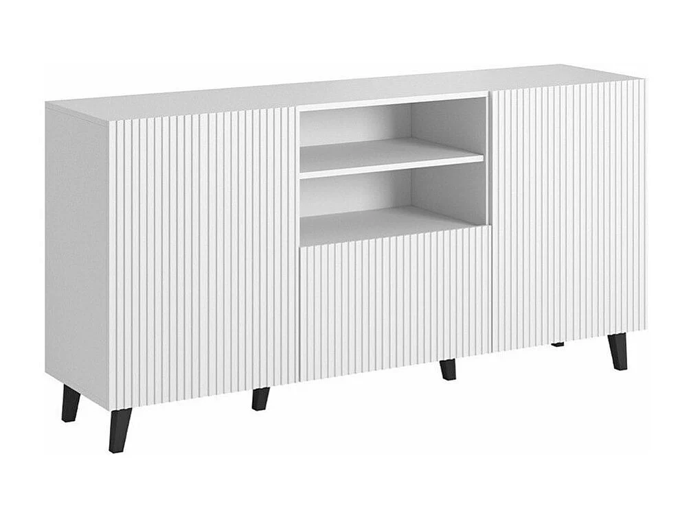 Cómoda Levmari 100, Blanco, Con cajones y puertas, Número de cajones: 1, 83x151x40cm