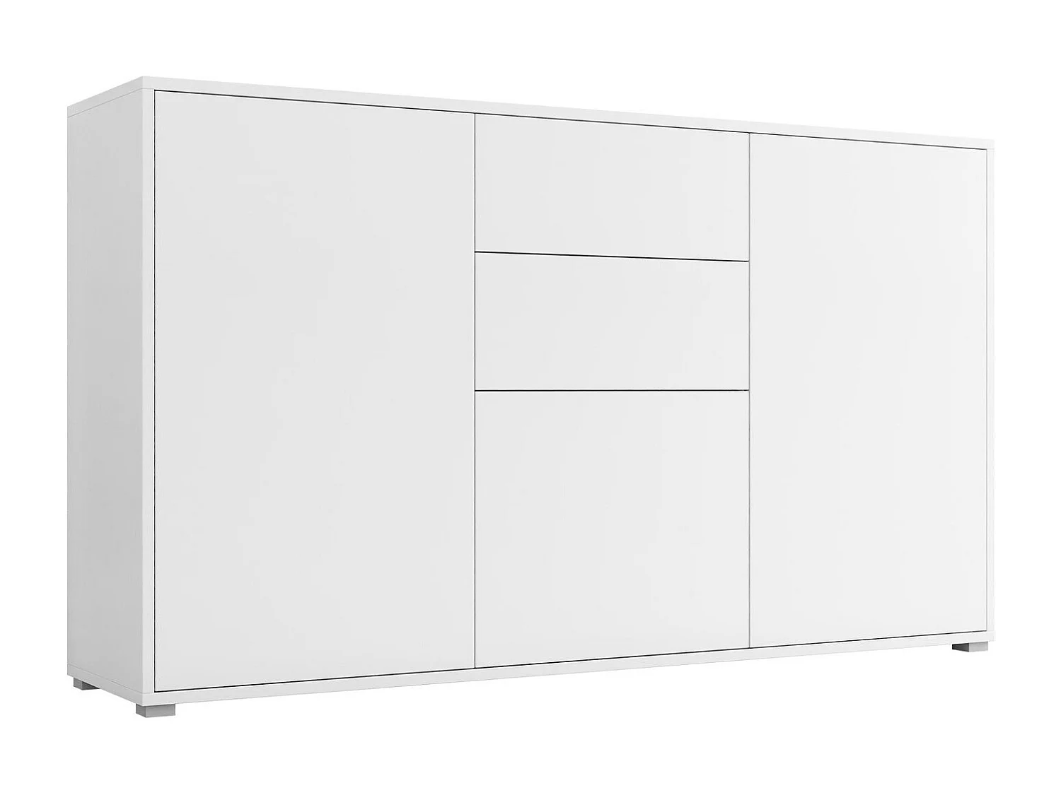 Cómoda Comfivo Fersoe 100, Blanco, Con cajones y puertas, Número de cajones: 2, 93x141cm