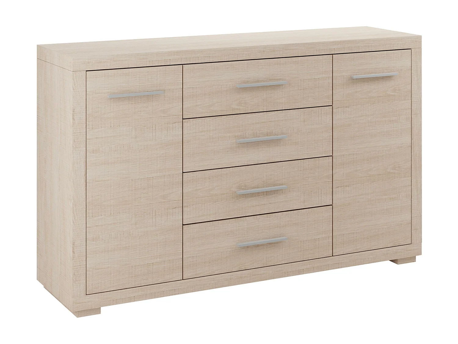 Cómoda Fiomeri 101, Roble Santana, Con cajones y puertas, Número de cajones: 4, 91x148cm