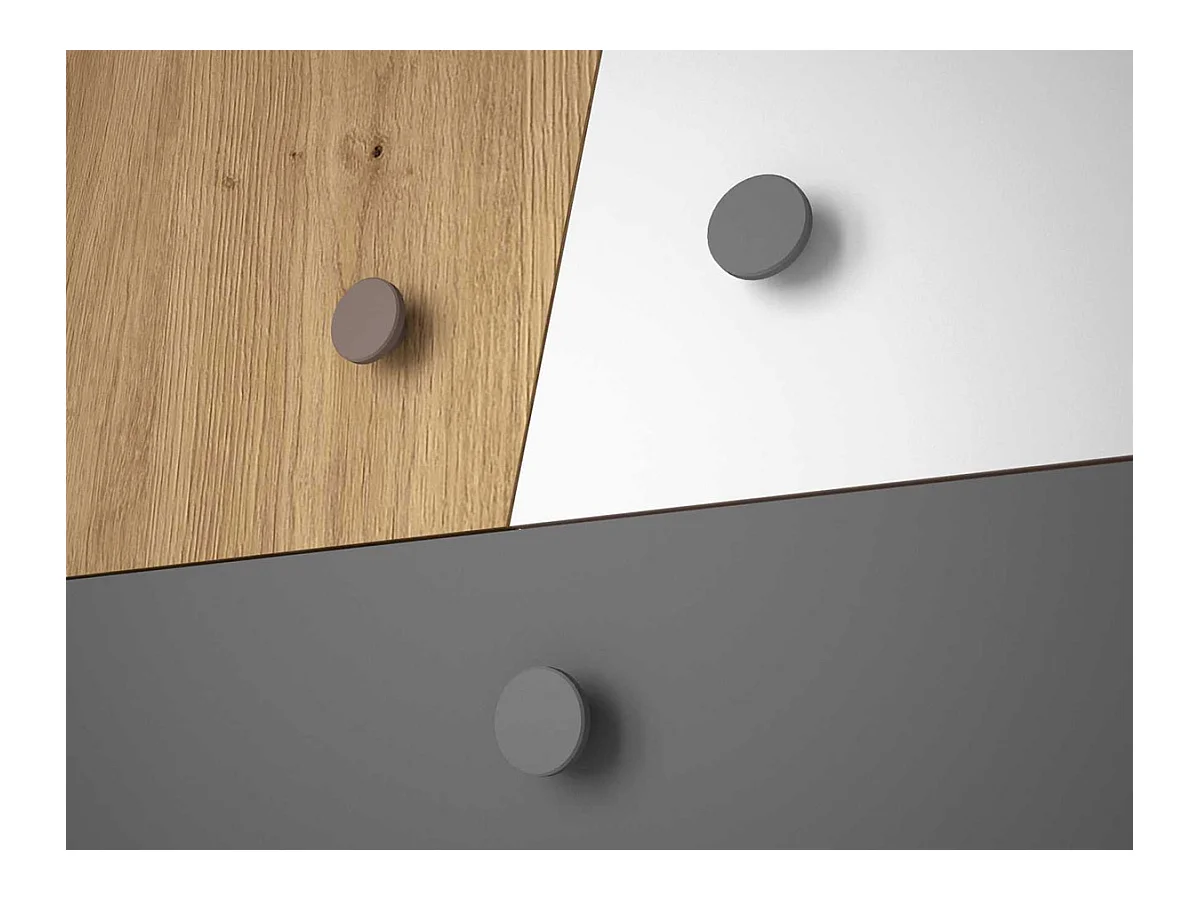 Cómoda Almira 106, Roble Artisan|Blanco, Con cajones y puertas, Número de cajones: 2,