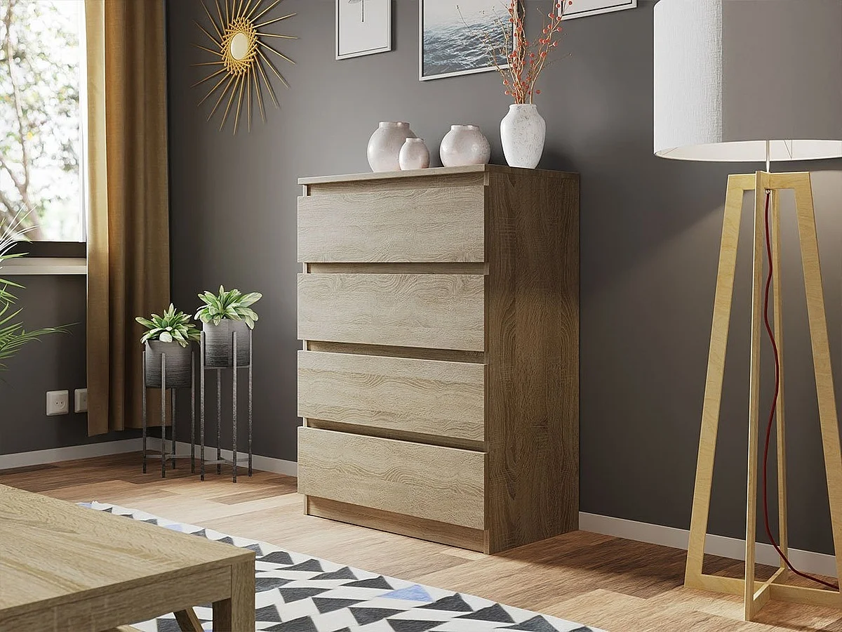 Cómoda Comfivo 160, Roble Sonoma, Con cajones, Número de cajones: 4, 100x70x40cm