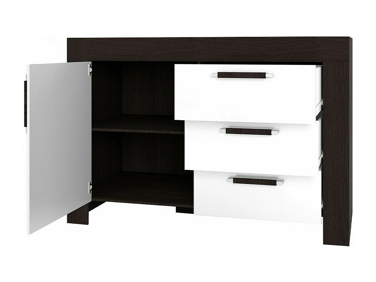 Cómoda Melfeli 108, Com gavetas e portas, Número de gavetas: 3