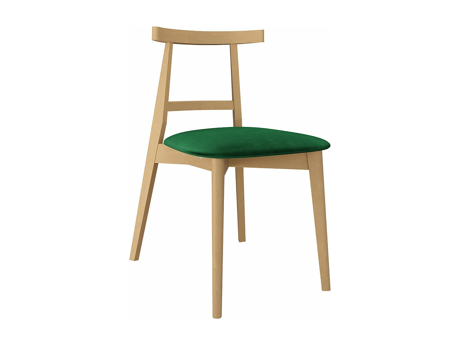 Chaise Dearborn 104, 75x48x54cm, Tissu, En bois, Bois