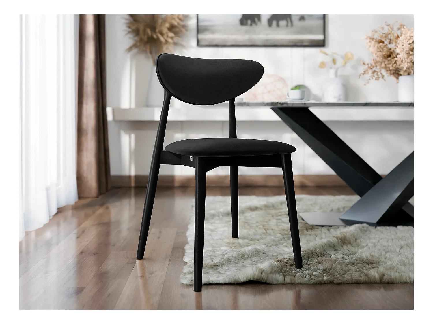 Silla Dearborn 103, 80x48x49cm, Tapiz, De madera, Madera