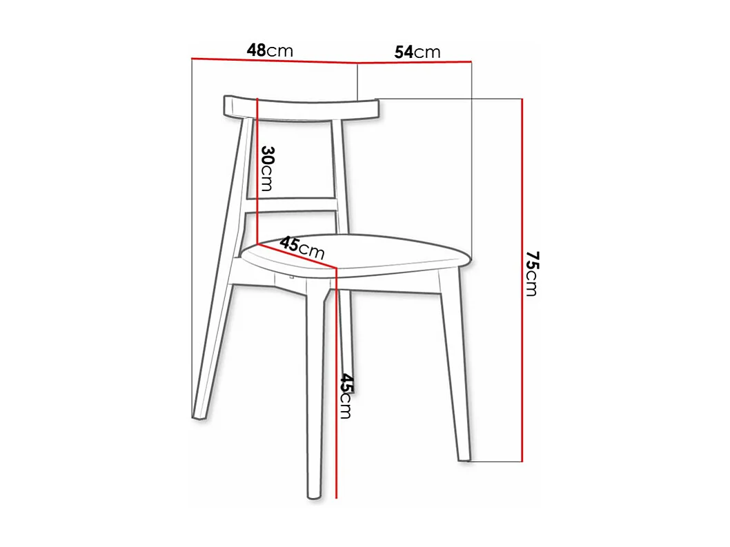 Cadeira Dearborn 104, Tecido, De madeira, Madeira, 75x48x54cm