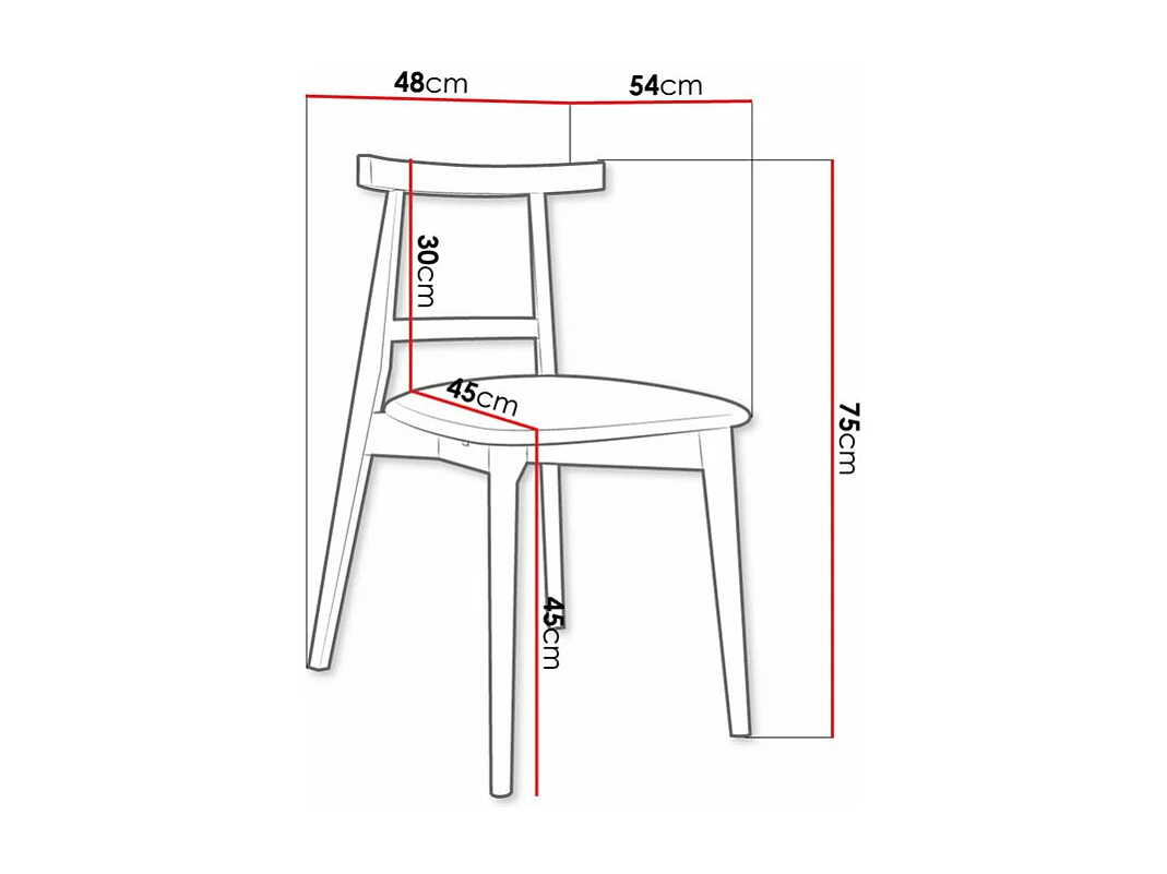 Silla Dearborn 104, 75x48x54cm, Tapiz, De madera, Madera