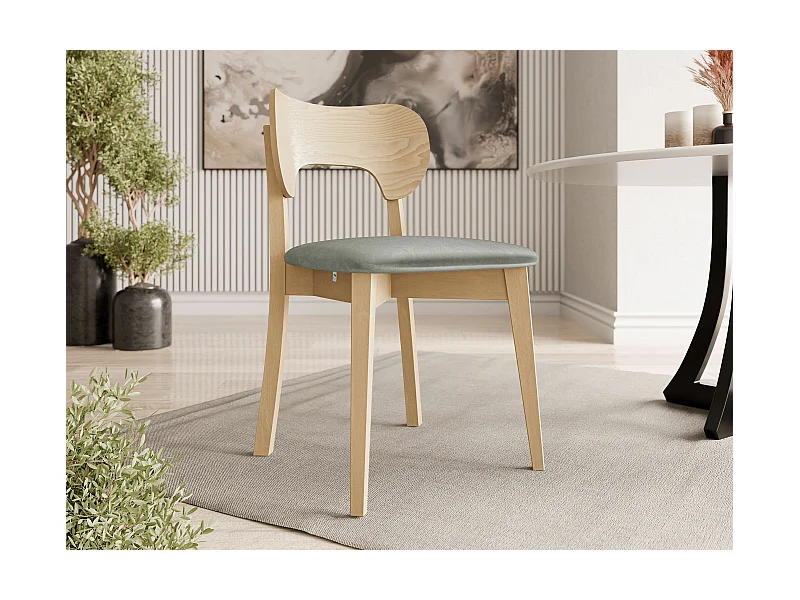 Chaise Dearborn 102, 80x48x51cm, Tapisserie, En bois, Bois