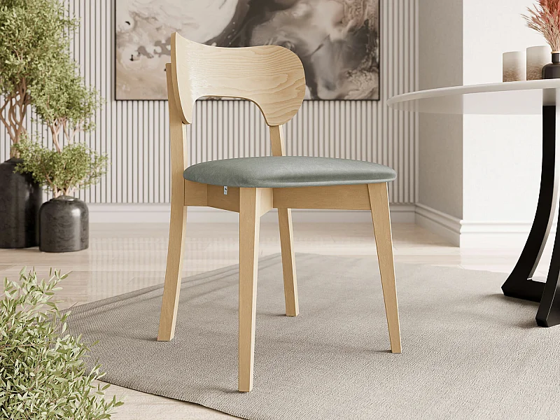 Chaise Dearborn 102, 80x48x51cm, Tissu, En bois, Bois