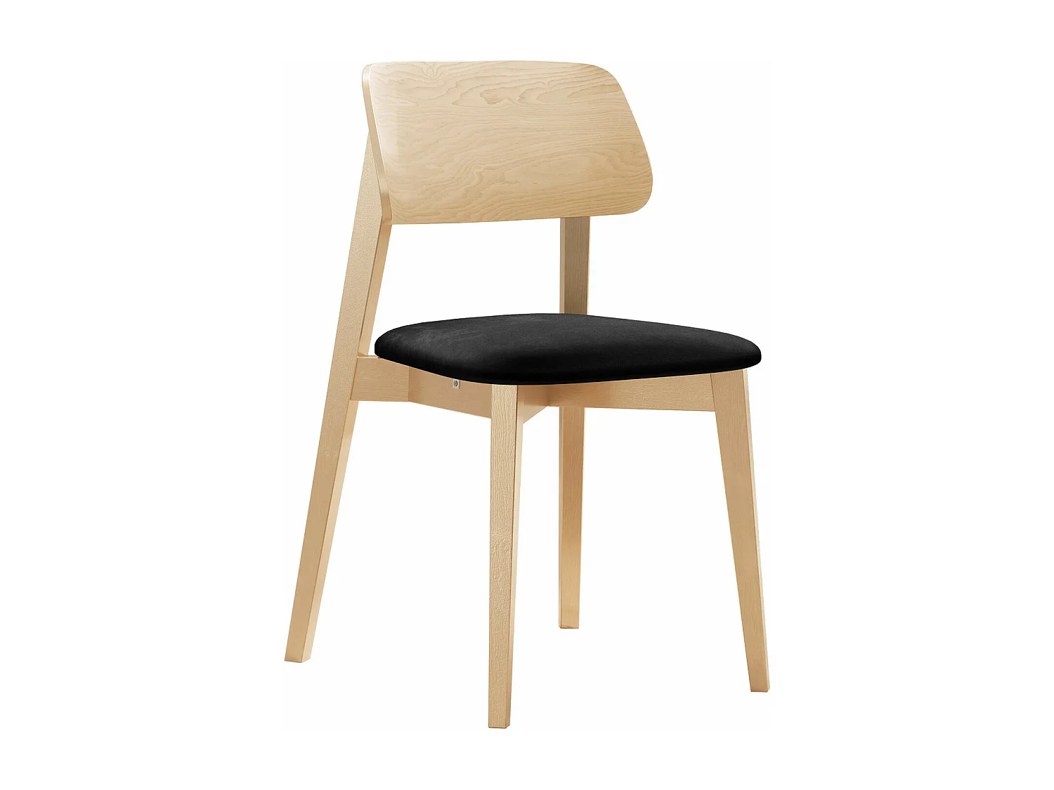 Chaise Dearborn 101, 80x46x49cm, Tissu, En bois, Bois