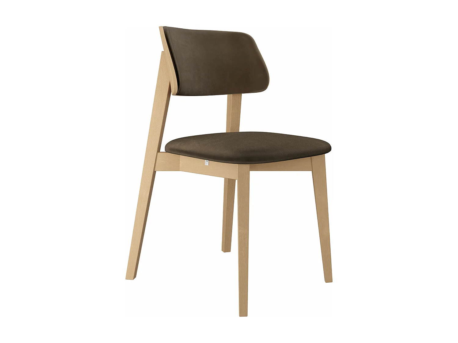 Chaise Dearborn 100, 80x46x49cm, Tissu, En bois, Bois