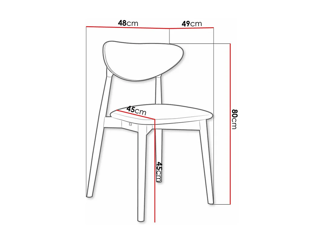 Silla Dearborn 103, 80x48x49cm, Tapiz, De madera, Madera