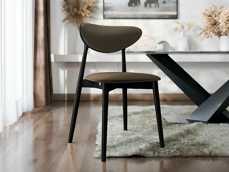 Chaise Dearborn 103, 80x48x49cm, Tissu, En bois, Bois