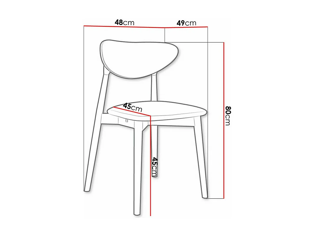 Sedia Dearborn 103, 80x48x49cm, Arazzo, Di legno, Legno