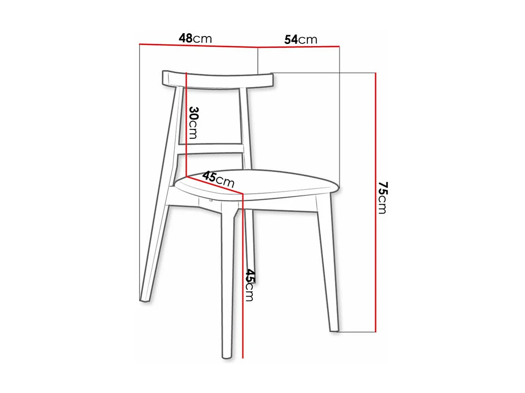 Silla Dearborn 104, 75x48x54cm, Tapiz, De madera, Madera