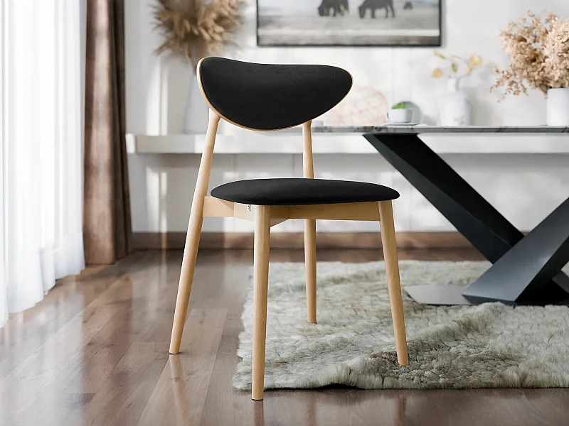 Chaise Dearborn 103, 80x48x49cm, Tapisserie, En bois, Bois