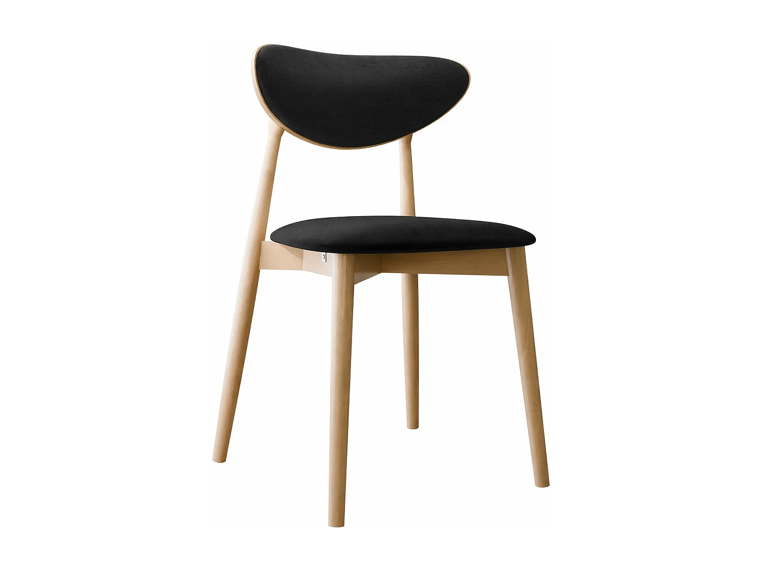 Chaise Dearborn 103, 80x48x49cm, Tissu, En bois, Bois