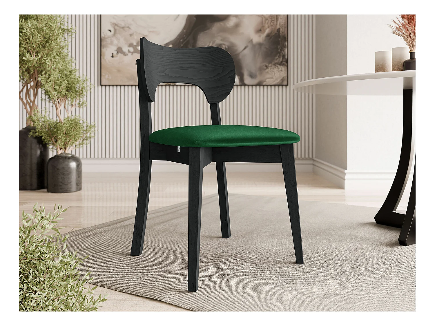 Chaise Dearborn 102, 80x48x51cm, Tapisserie, En bois, Bois