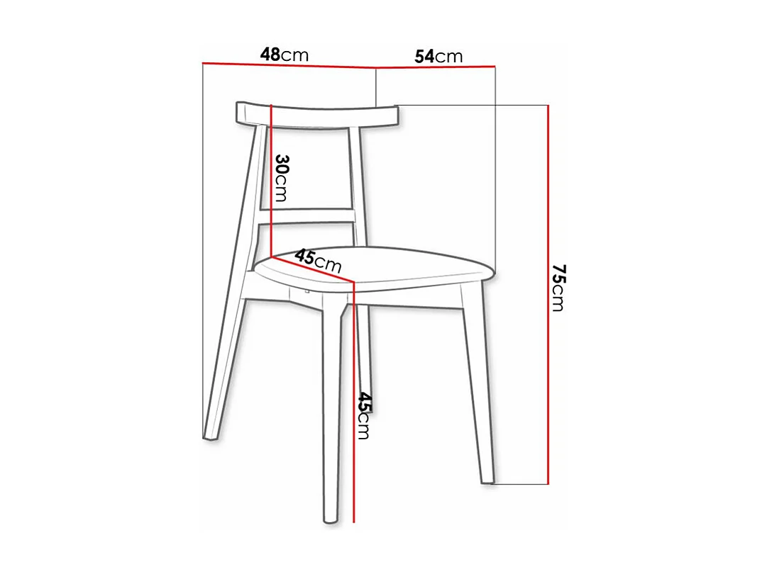 Silla Dearborn 104, 75x48x54cm, Tapiz, De madera, Madera