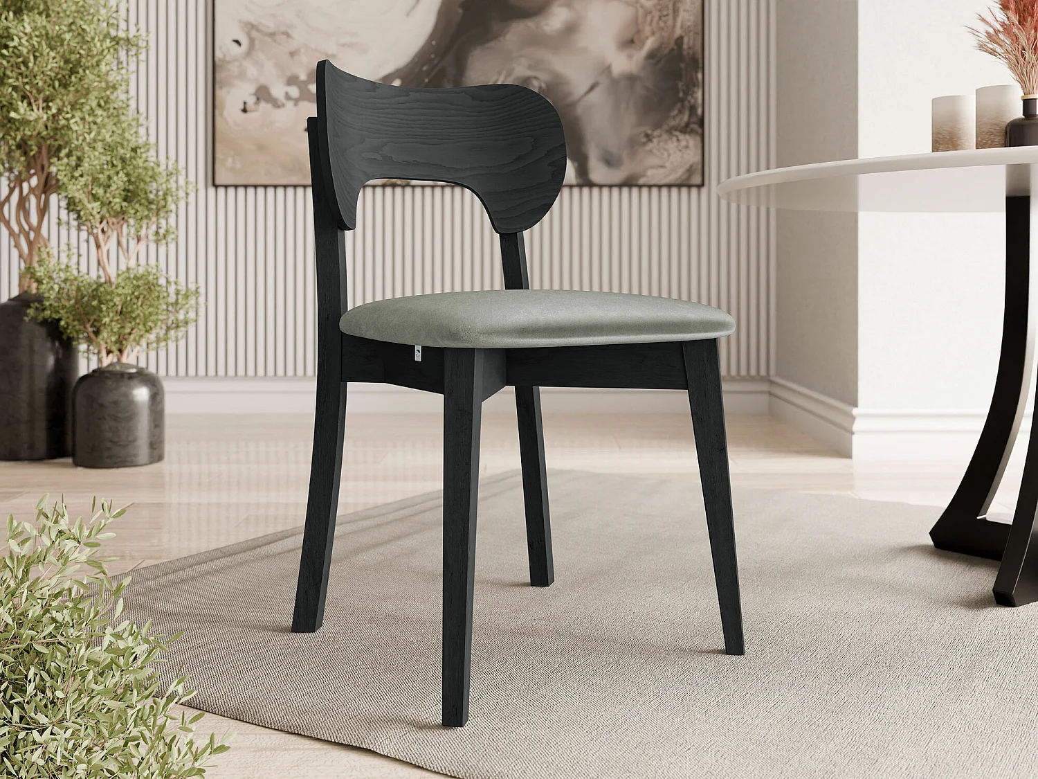 Silla Dearborn 102, 80x48x51cm, Tapiz, De madera, Madera