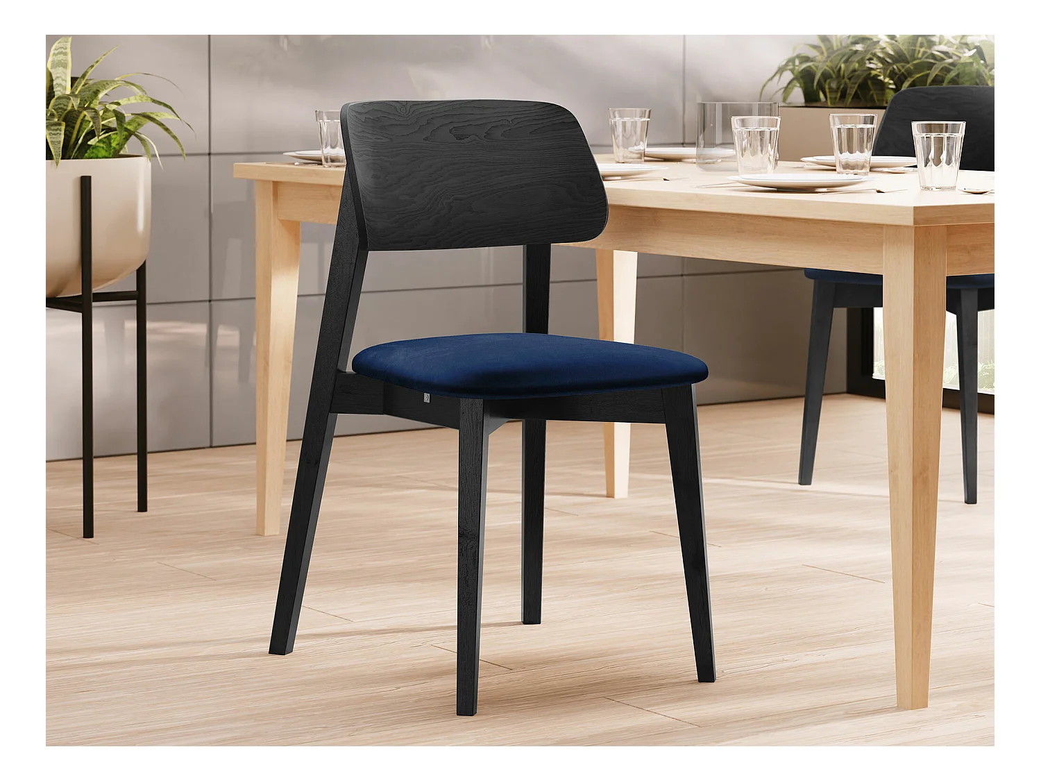Silla Dearborn 101, 80x46x49cm, Tapiz, De madera, Madera