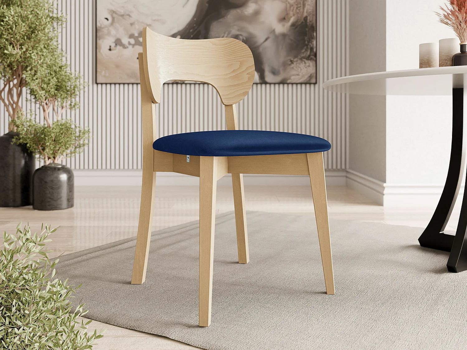 Silla Dearborn 102, 80x48x51cm, Tapiz, De madera, Madera