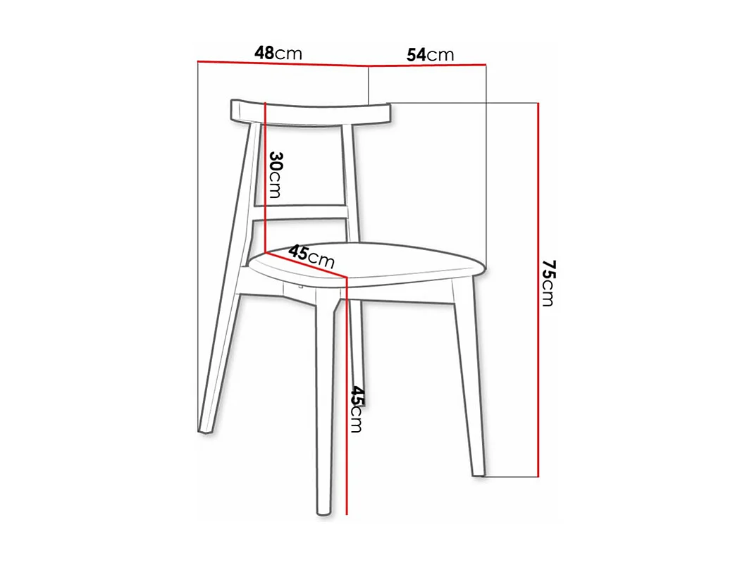 Silla Dearborn 104, 75x48x54cm, Tapiz, De madera, Madera