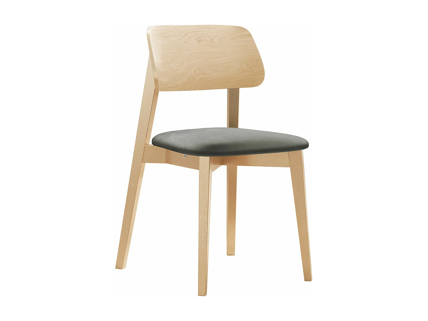 Chaise Dearborn 101, 80x46x49cm, Tissu, En bois, Bois