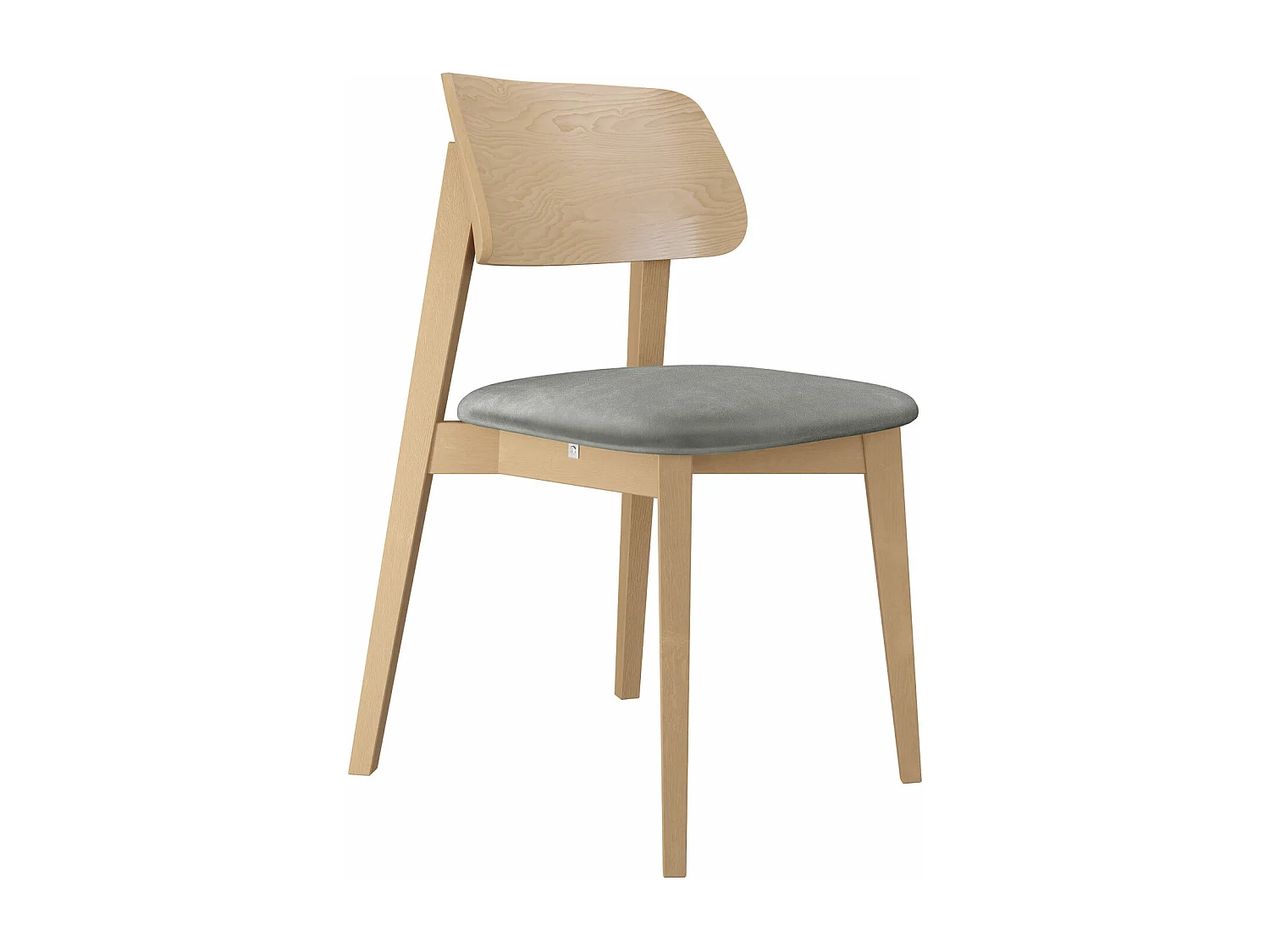 Chaise Dearborn 101, 80x46x49cm, Tissu, En bois, Bois