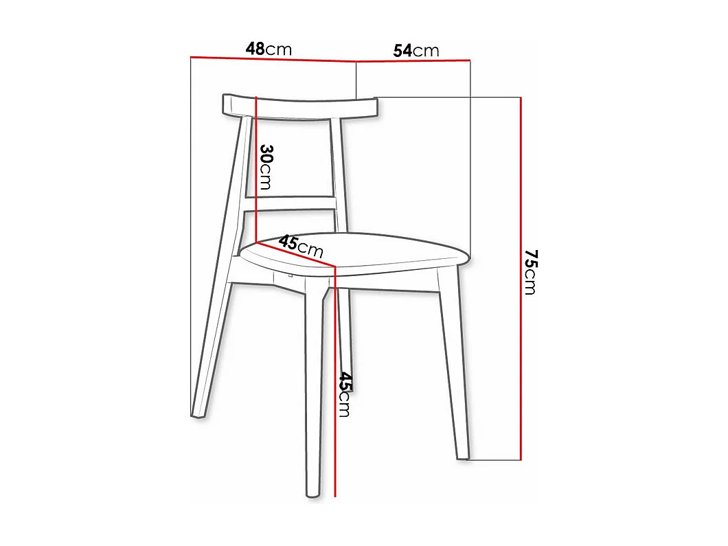 Silla Dearborn 104, 75x48x54cm, Tapiz, De madera, Madera