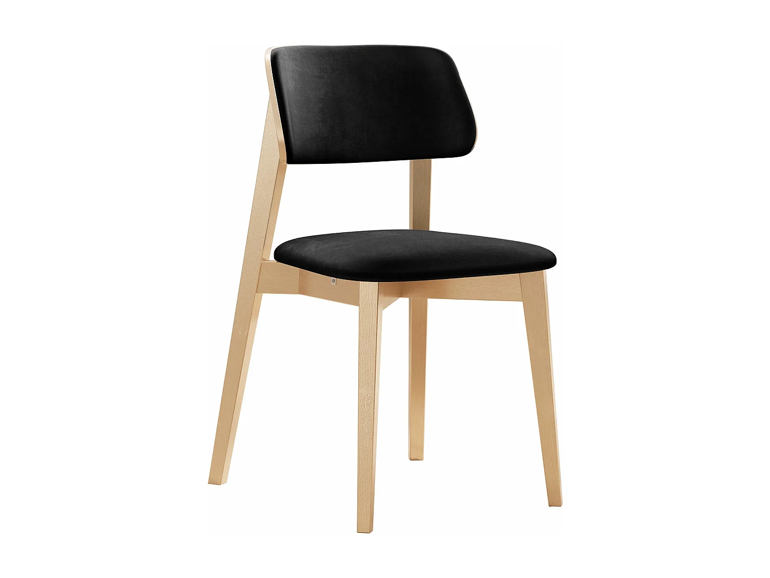 Chaise Dearborn 100, 80x46x49cm, Tissu, En bois, Bois