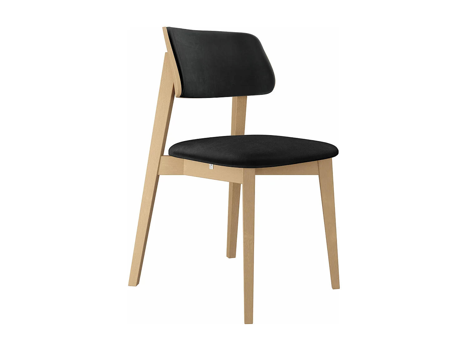 Chaise Dearborn 100, 80x46x49cm, Tissu, En bois, Bois