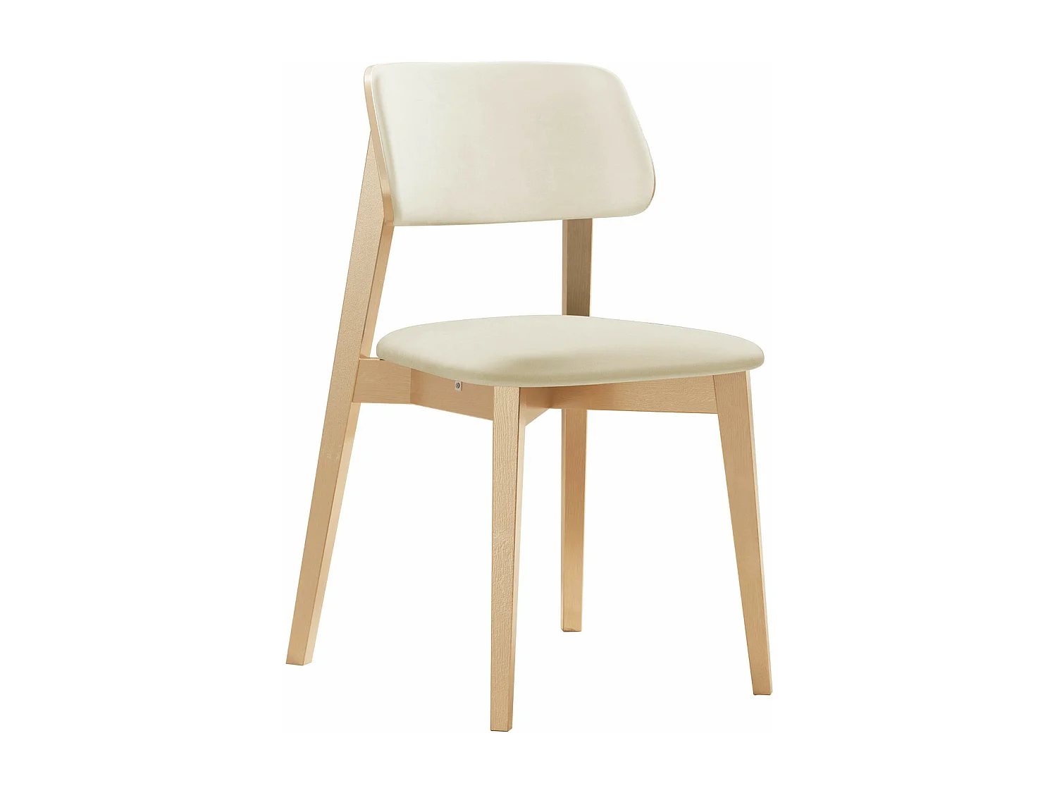 Chaise Dearborn 100, 80x46x49cm, Tissu, En bois, Bois