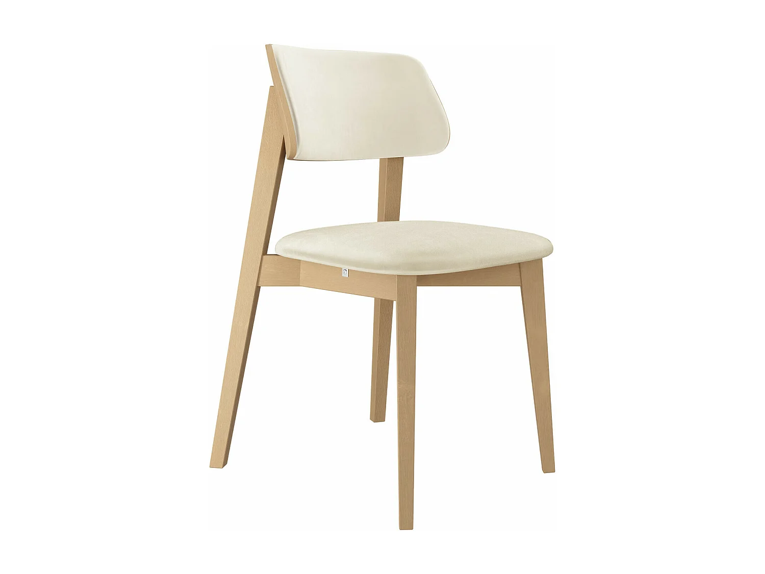 Chaise Dearborn 100, 80x46x49cm, Tissu, En bois, Bois