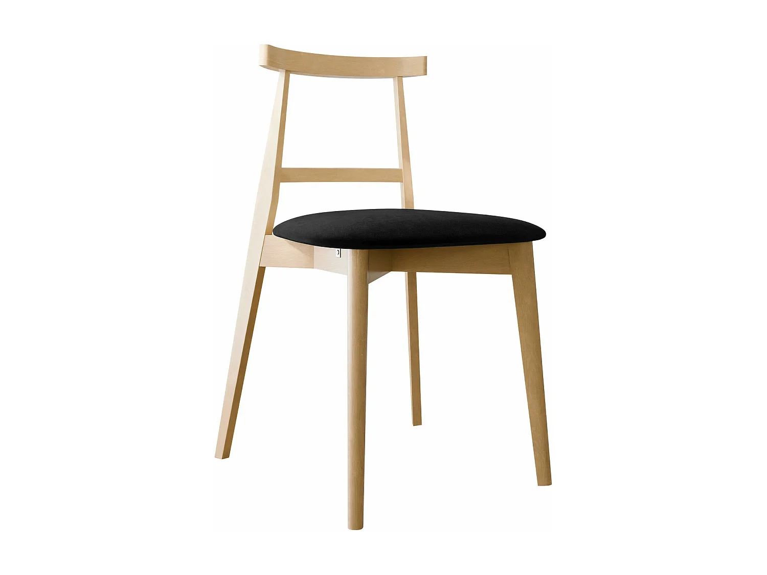 Chaise Dearborn 104, 75x48x54cm, Tissu, En bois, Bois