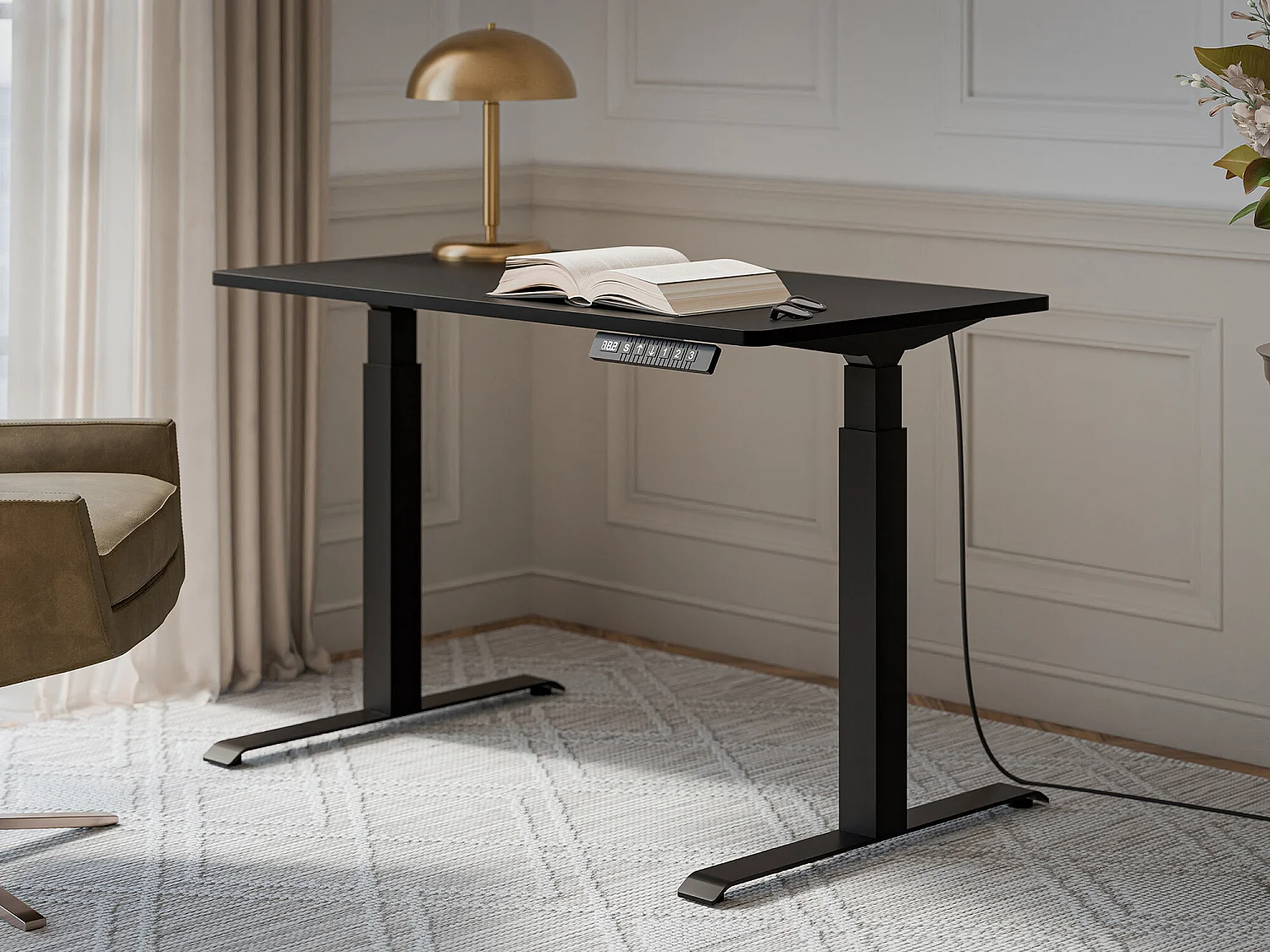 Table de travail réglable en hauteur Charlotte 194, Électrique|Réglable en hauteur, 72cm