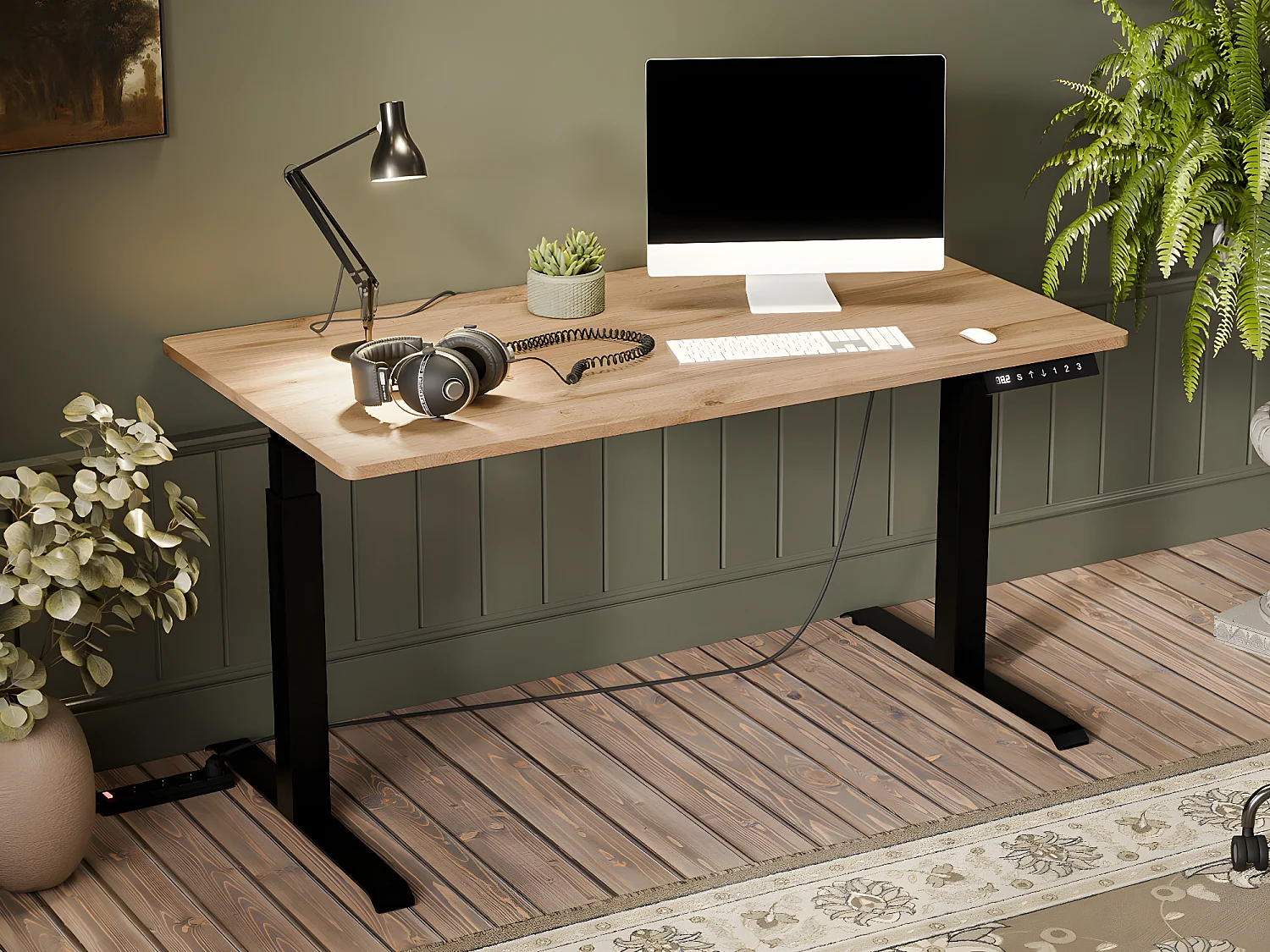 Table de travail réglable en hauteur Charlotte 195, Réglable en hauteur|Électrique, 72cm