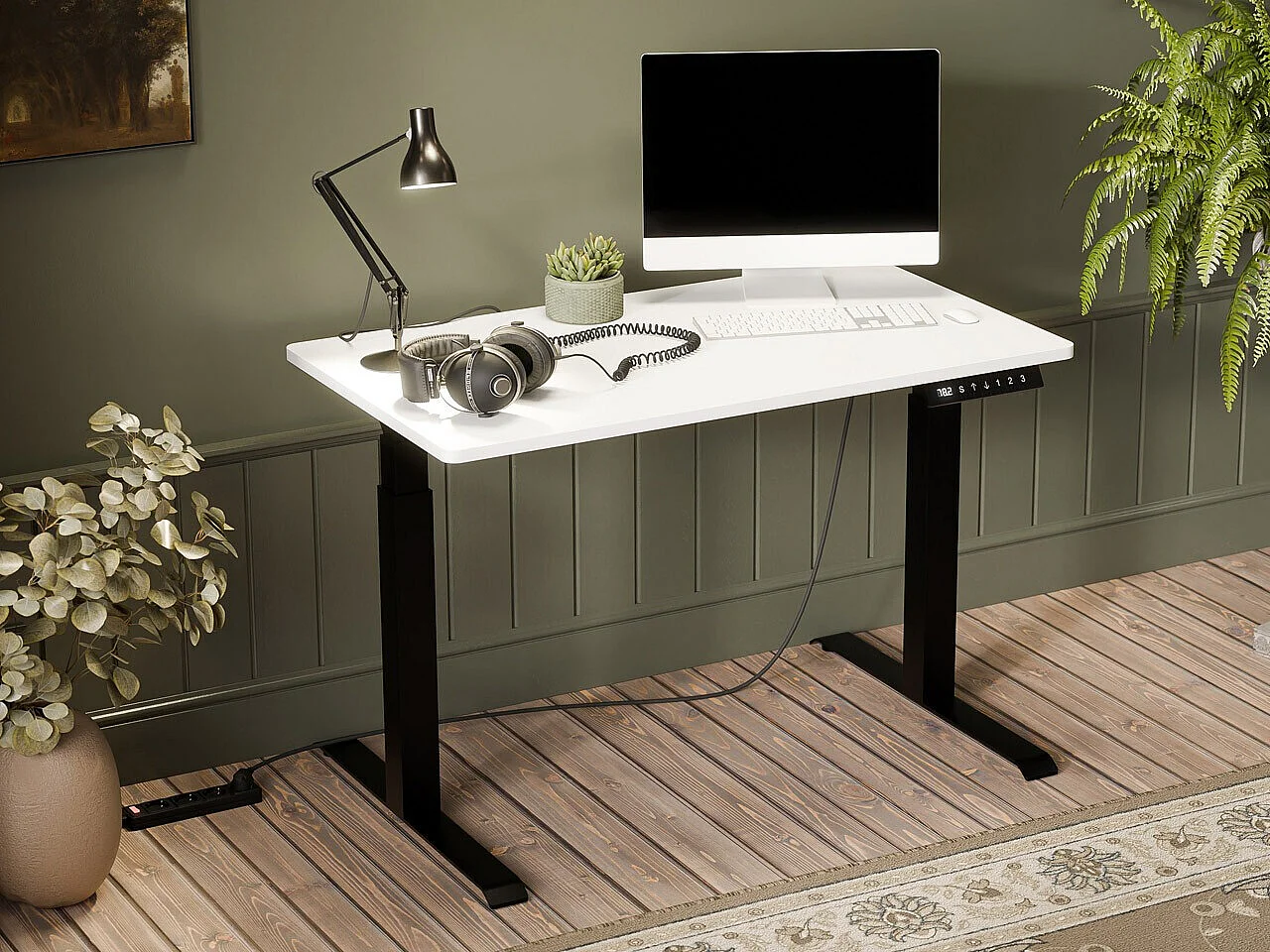 Mesa de trabajo de altura regulable Charlotte 194, Altura ajustable|Eléctrico, 72x121cm