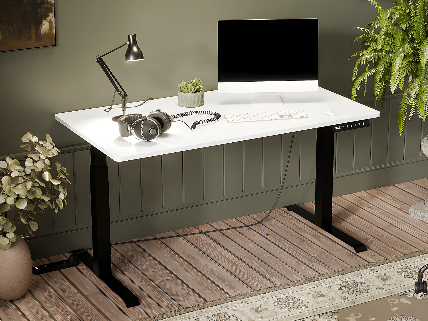 Table de travail réglable en hauteur Charlotte 195, Réglable en hauteur|Électrique, 72cm