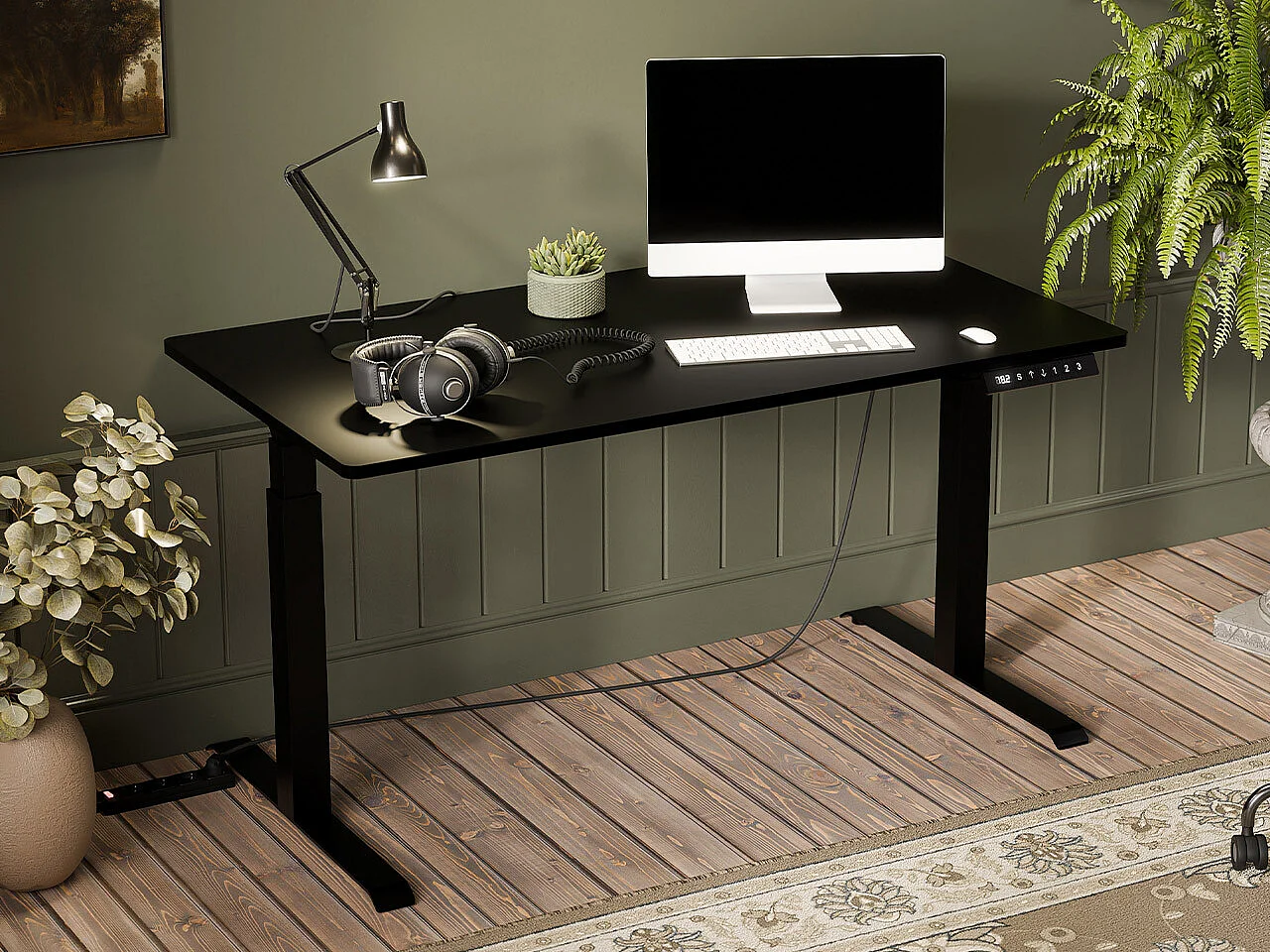 Table de travail réglable en hauteur Charlotte 195, Réglable en hauteur|Électrique, 72cm