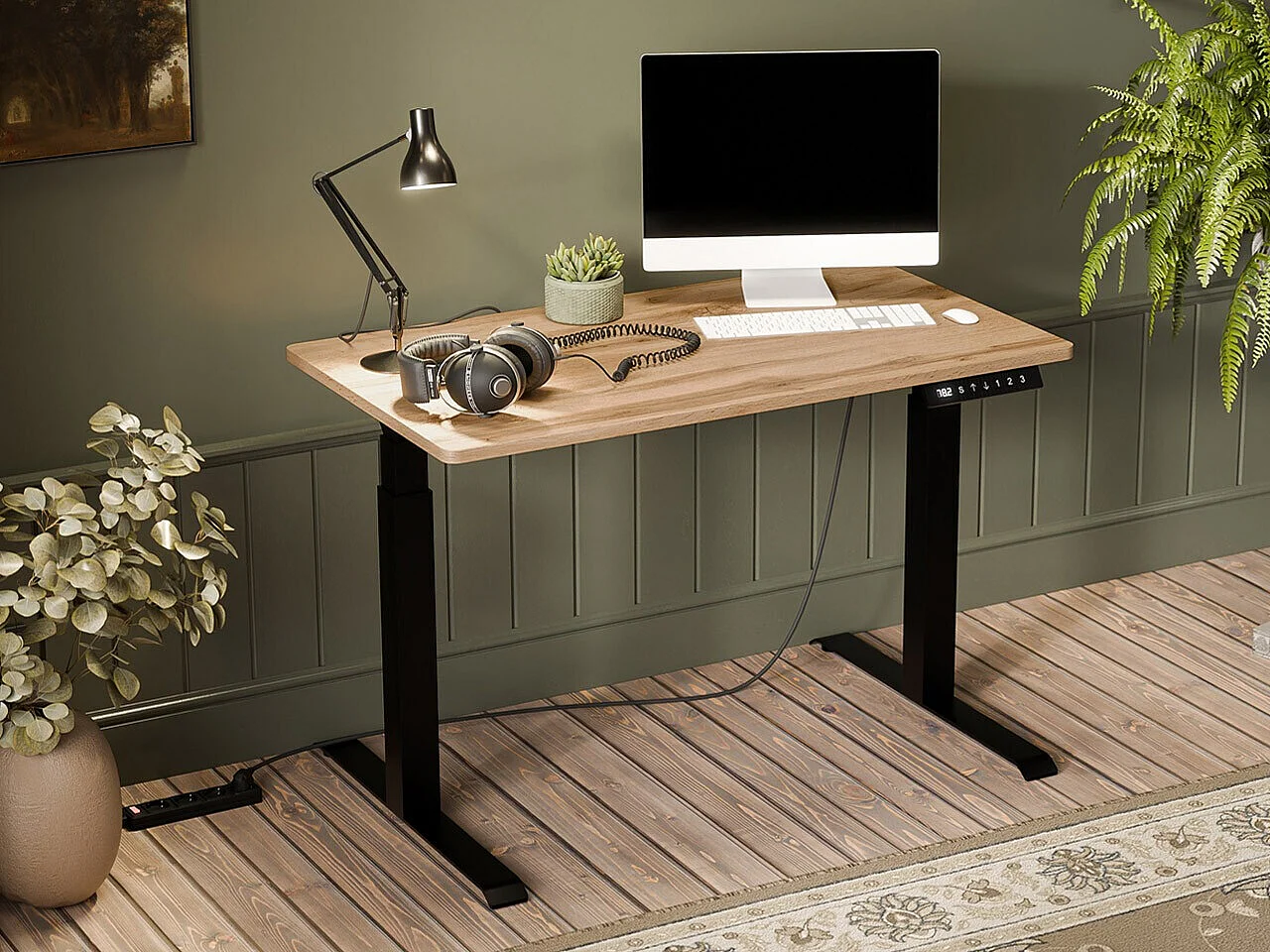 Mesa de trabajo de altura regulable Charlotte 194, Altura ajustable|Eléctrico, 72x121cm