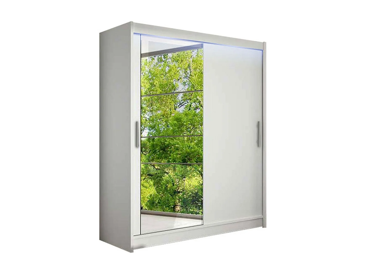 Armario Closico 112, Blanco, 200x150x58cm, Puertas de armario: Correderas