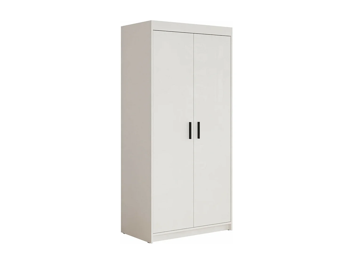 Armoire Novduni 100, Blanc, 191x90x53cm, Portes d'armoire: Avec des charnières