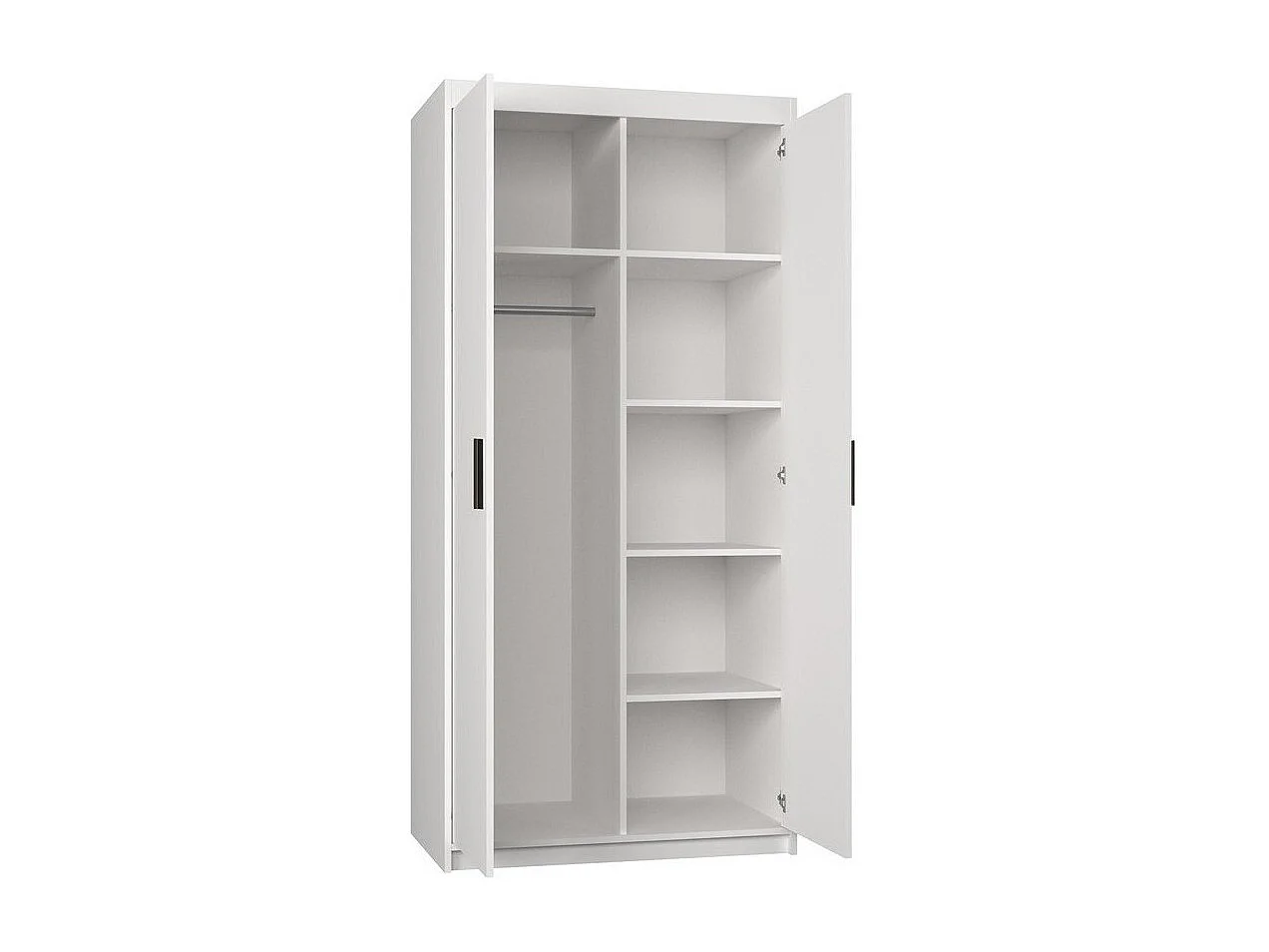 Armoire Novduni 100, Blanc, 191x90x53cm, Portes d'armoire: Avec des charnières