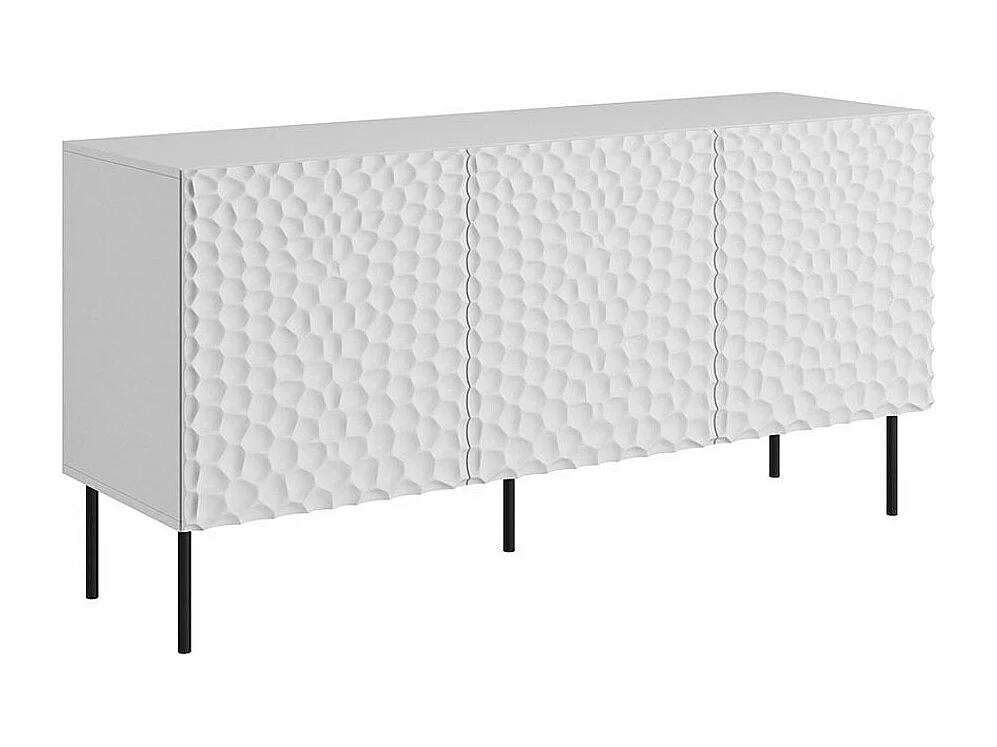 Buffet Charlotte 169, Blanc|Noir, 75x152cm, Le nombre de portes: 343cm, MDF|Stratifié
