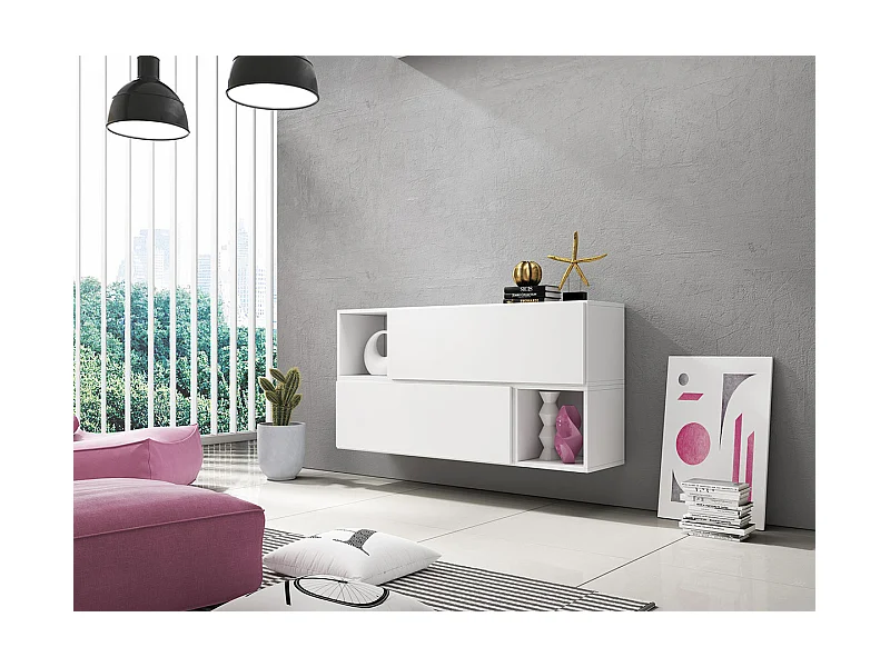 Aparador Charlotte C119, Blanco, 76x151cm, Número de puertas: 2.0039cm, Estanterías