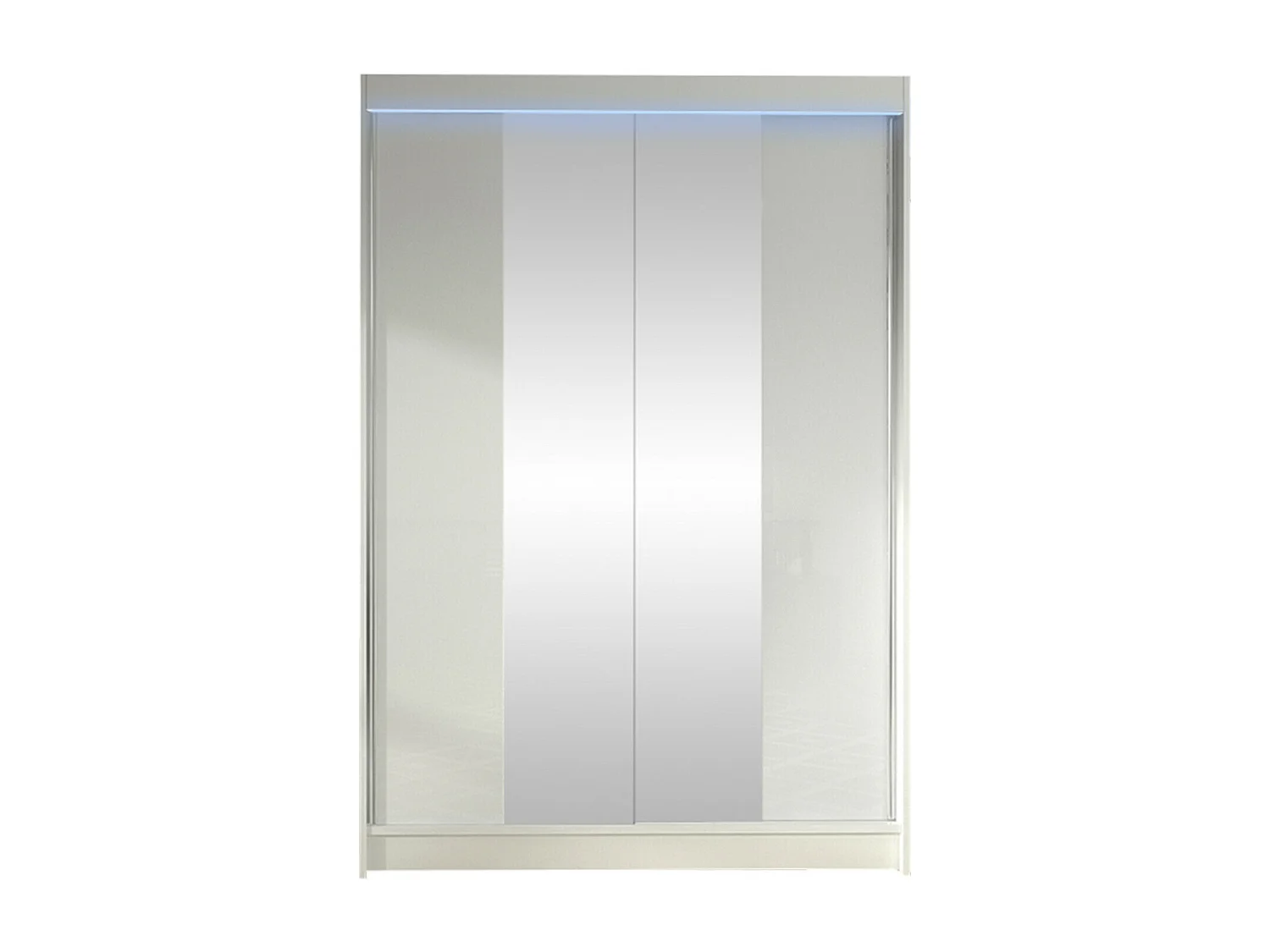 Armoire Closico 148, Blanc, 200x120x58cm, Portes d'armoire: Coulissantes